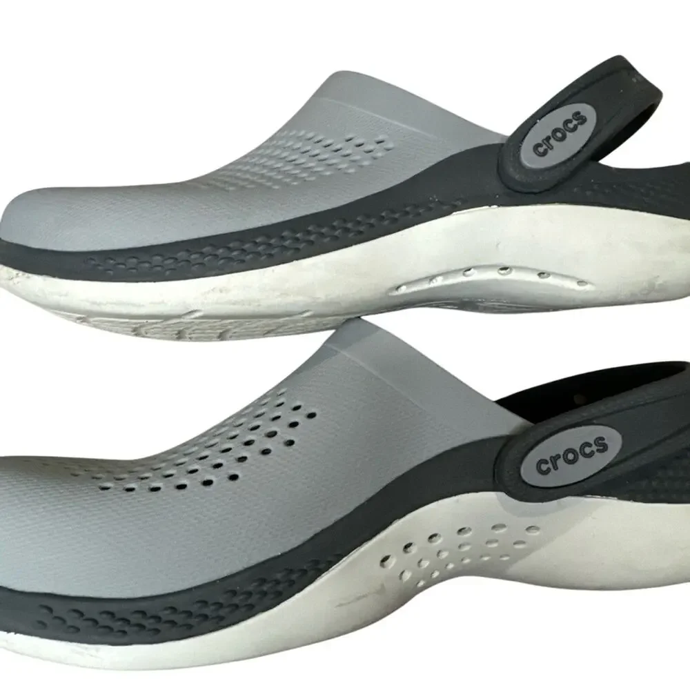 Crocs Unisex Literide 360 Clog Shoes‎ Size Junior 5 Light Grey, Dark Grey accent